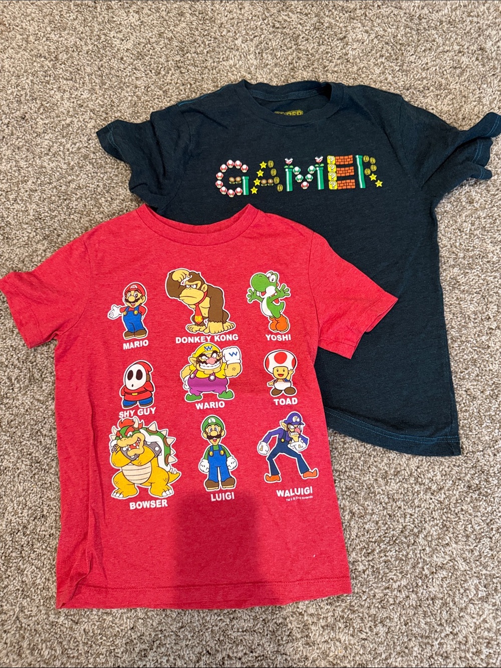 Target Kids Red & Black Super Mario Character Tee Set
